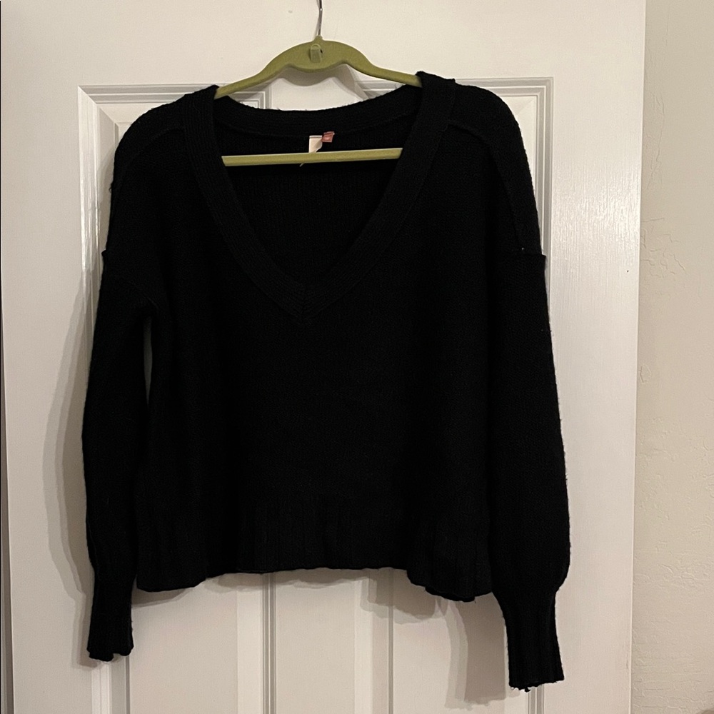 Women's Black V-Neck Sweater